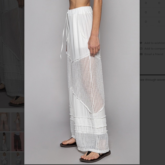 🎁 POL “ Vero Beach “POL Comfy Flowy Rayon Wide Leg Pants Travel Pants 59A - Picture 2 of 6